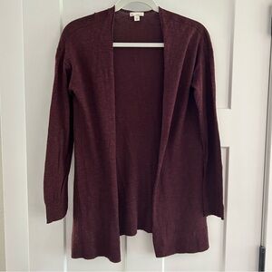 GAP‎ Easy Open Front Cardigan Plum Heather Burgundy Size Small